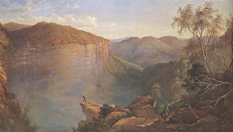 JH Carse THe Weatherboard Falls,Blue Mountains oil painting picture